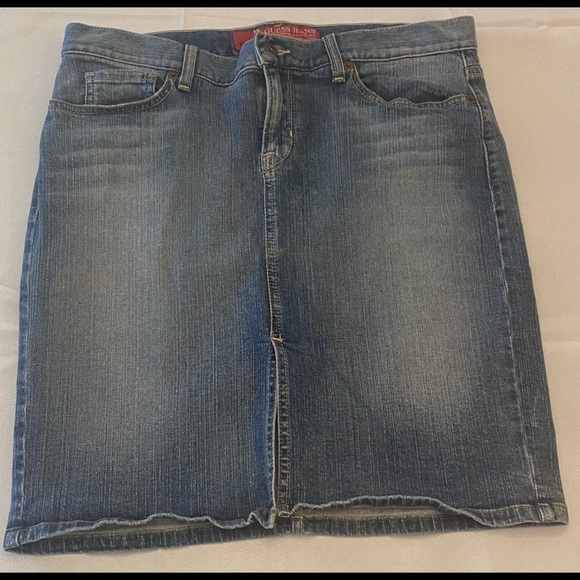 GUESS Vintage Y2K Denim Skirt, Stretch, Size 32 - Picture 1 of 4